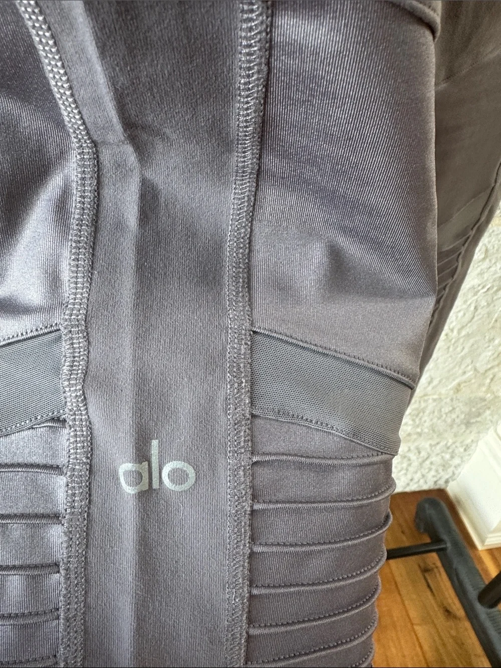 Alo Yoga High Waist Moto Leggings L Gray Performance Yoga Activewear